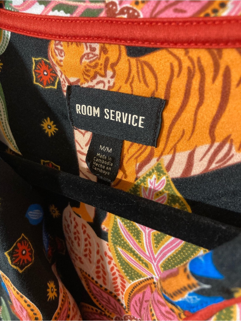 Room Service Sleepwear Tiger & Floral Pajama Set - Black/Orange - M - Picture 3 of 16